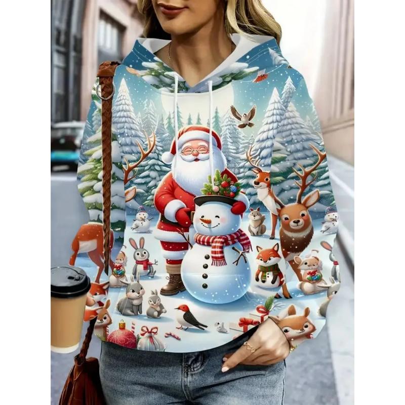 Fashionable Women's Hooded Sweatshirt, 3D Casual Color Print Casual Long-sleeve Sweatshirt