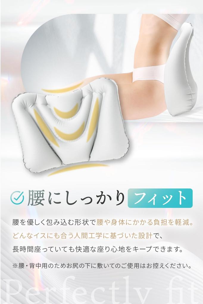 LeLante Back Pain Relief Cushion, Lumbar Pillow, Ideal for Airplanes, International Travel, Night Buses, Shinkansen Trains, and Cars (Light Gray)