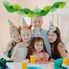 3pcs Celebration Decorations Colorful Flag for Birthday Party Paper Fan Banners X3UC