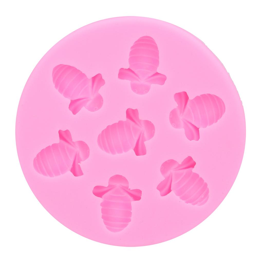 Cake Mold BeeShaped Food Grade Silicone Cake Mold Cake Decoration DIY Baking Tool(Pink )