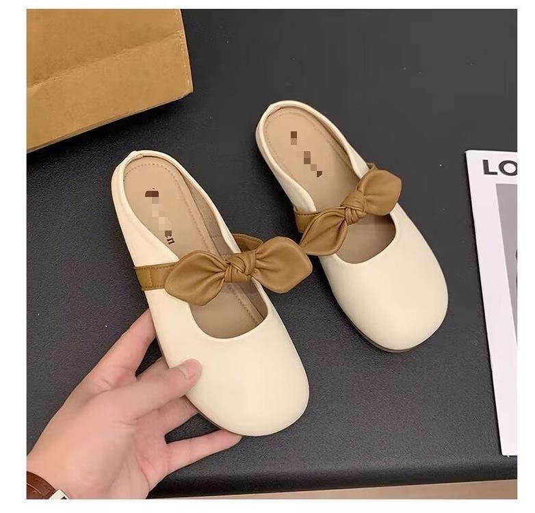 Xiaoxiangfeng Mary Jane Bag Head Slippers Lazy Summer New Bow Half Slippers