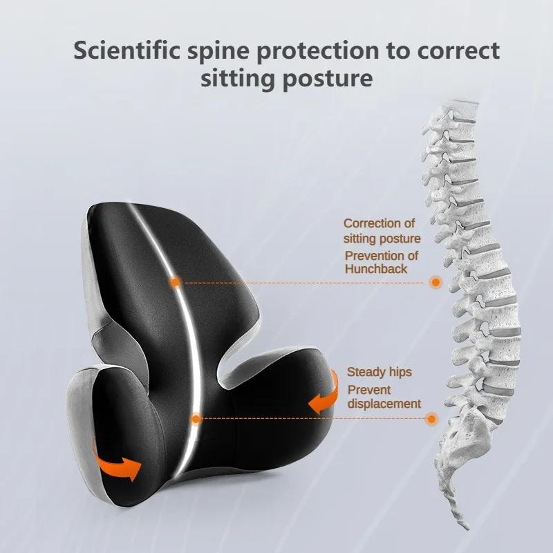 Update Car Lumbar Support Pillow Auto Neck Pillow Waist Support Removable Washable Backrest Universal Vehicle Cushion