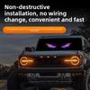 Car Back Window Expression Lights LED Strips Light Panel Car Windshield Display Devil's Eye Decorative Lamps USB Plug 