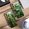 Bronze goldene Blätter Für Samsung Galaxy S26 S20 FE S21 S22 S23 Plus S24 Ultra 25Ultra S21+ S9 S22 S8 Goldene Glas-Handyhülle