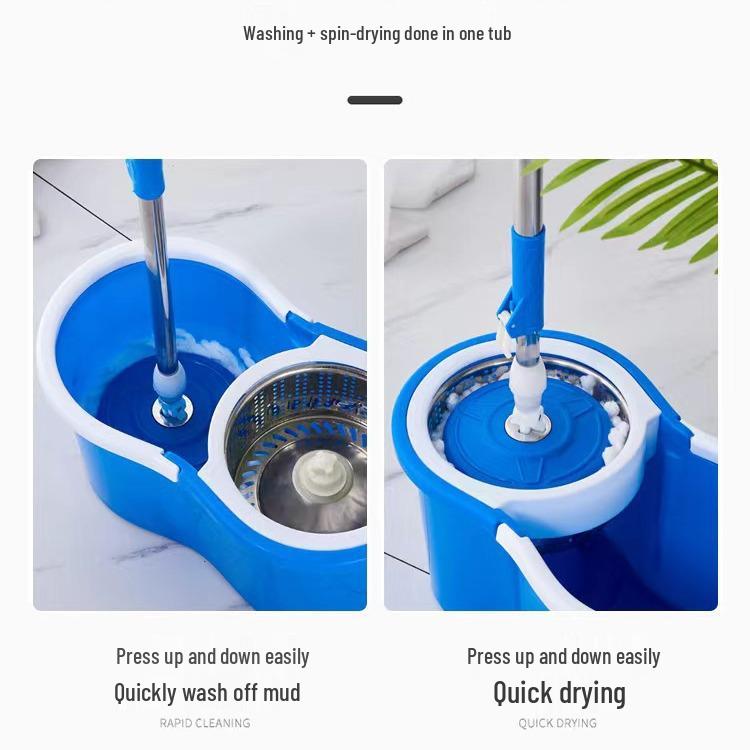 Dual-Drive Rotating Mop & Bucket Set - Hands-Free, Wet/Dry Use