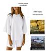 2025 Summer Women's 2-Piece Set: Seven-Sleeve Top & Elastic Waist Shorts