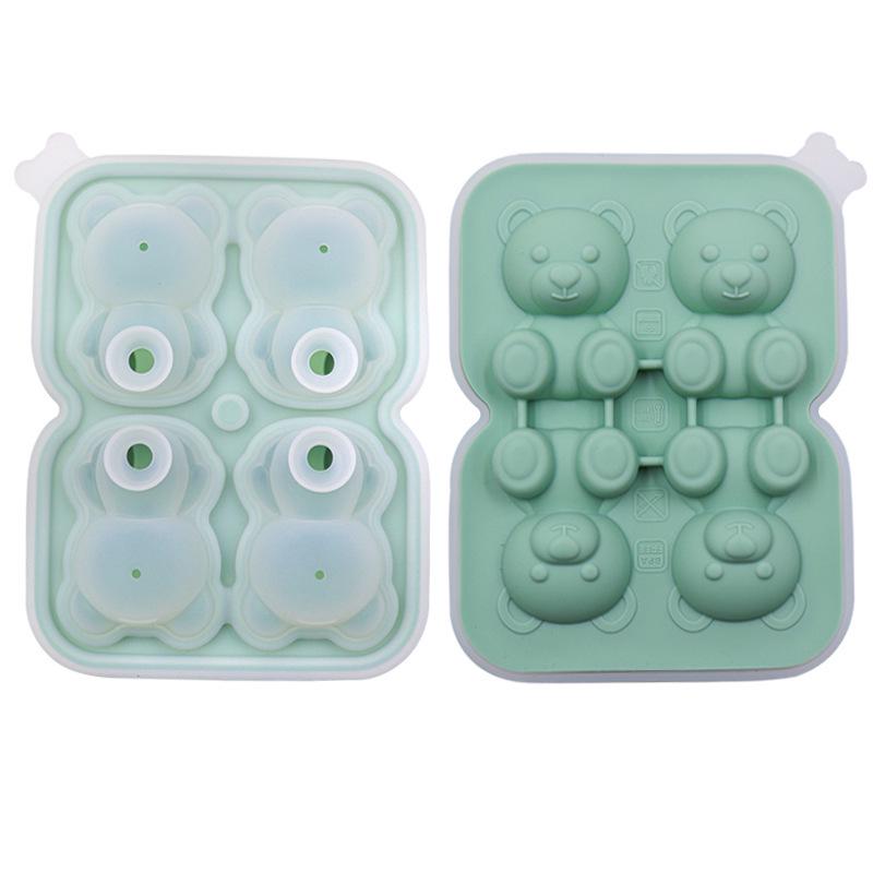 Little Bear Easy-Release Silicone Ice Cube Tray for Iced Tea & Beer - Low Temp Resistant
