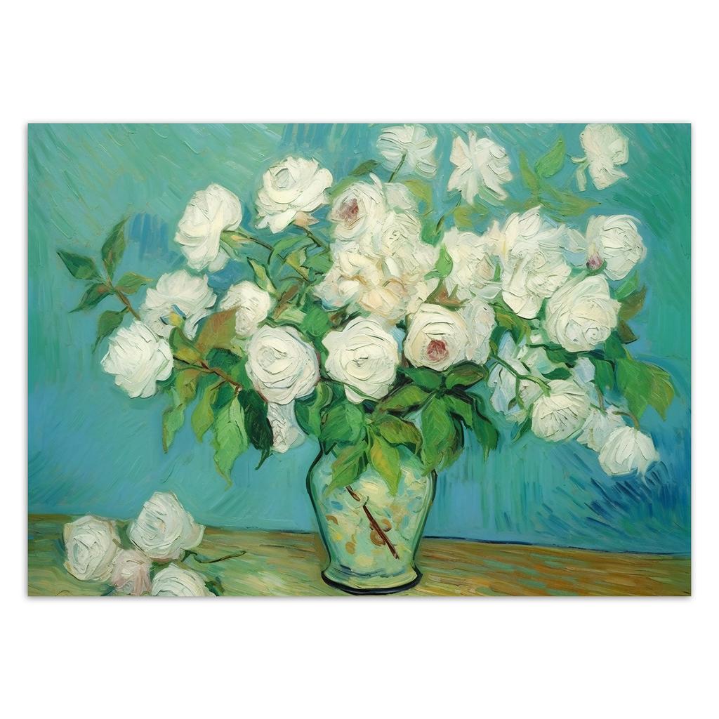 Wallpaper Still life vase with roses - V. van Gogh