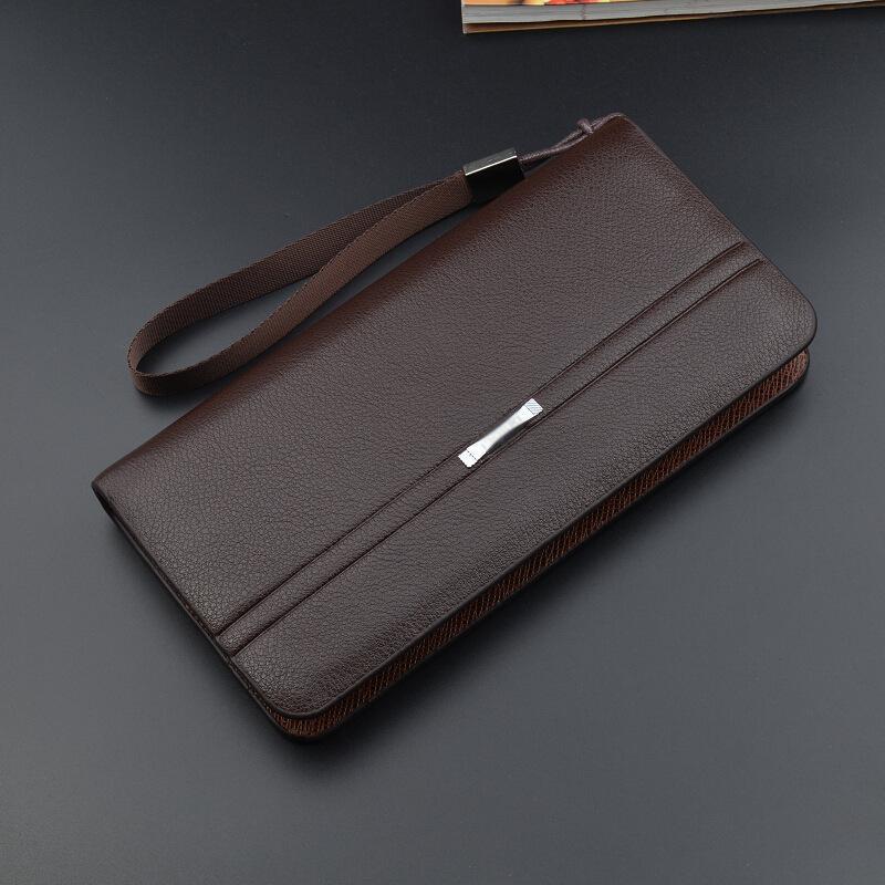 Men's Leather Long Wallet - Business Clutch with Phone Slot & Card Holder, Large Capacity Gift for Dad/Husband/Boyfriend