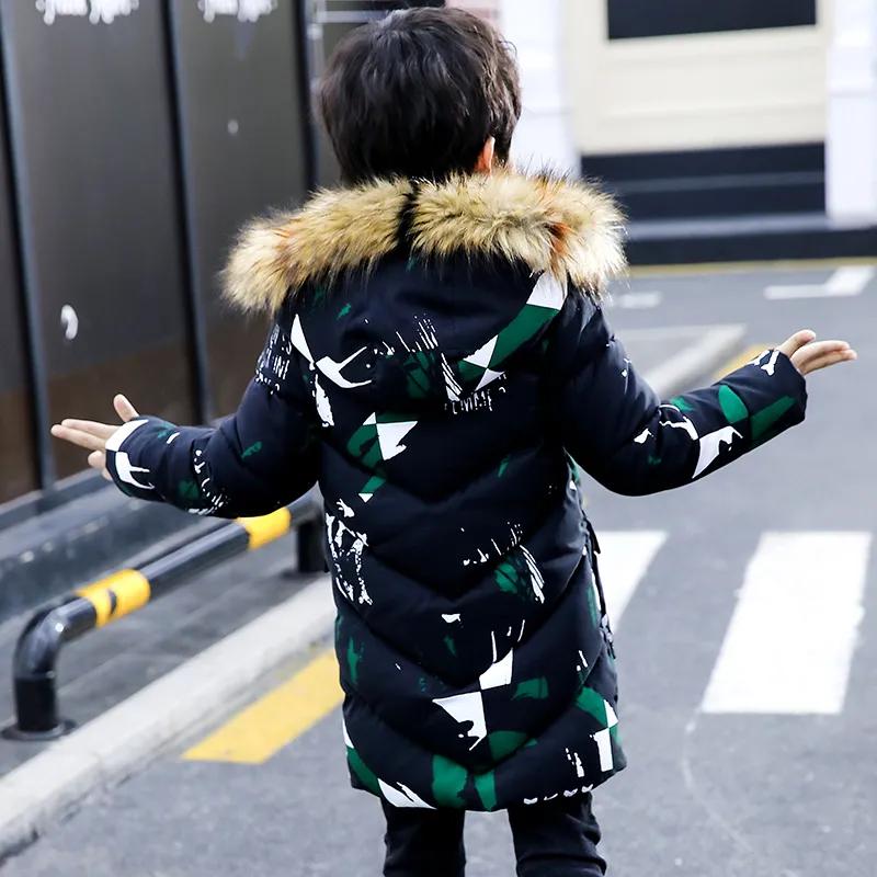 Boys and Children's Winter Clothes Down Cotton Clothes Mid-length Warm Parka Jackets Thick Jackets