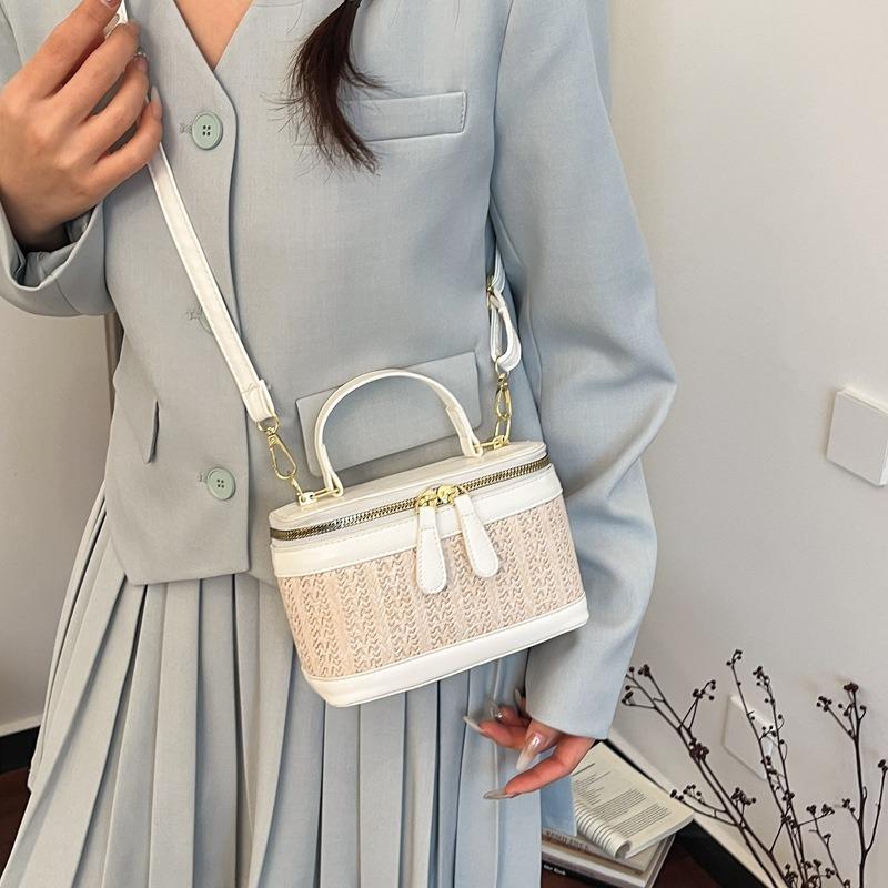 Tide-Tasche Damen Sommer Neu Gewebt Spleiß Schultertasche Textur Tragbar Umhängetasche Kleines Quadratisches Tasche