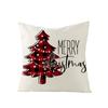 Plaid Christmas Pillowcase Red and Black Plaid Polyester Print Home Cushion Living Room Sofa Bedroom Cushion