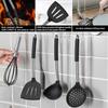 Silicone cookware set, 15 piece silicone cookware set, non-sticky-best kitchen cookware with stainless steel handle-black