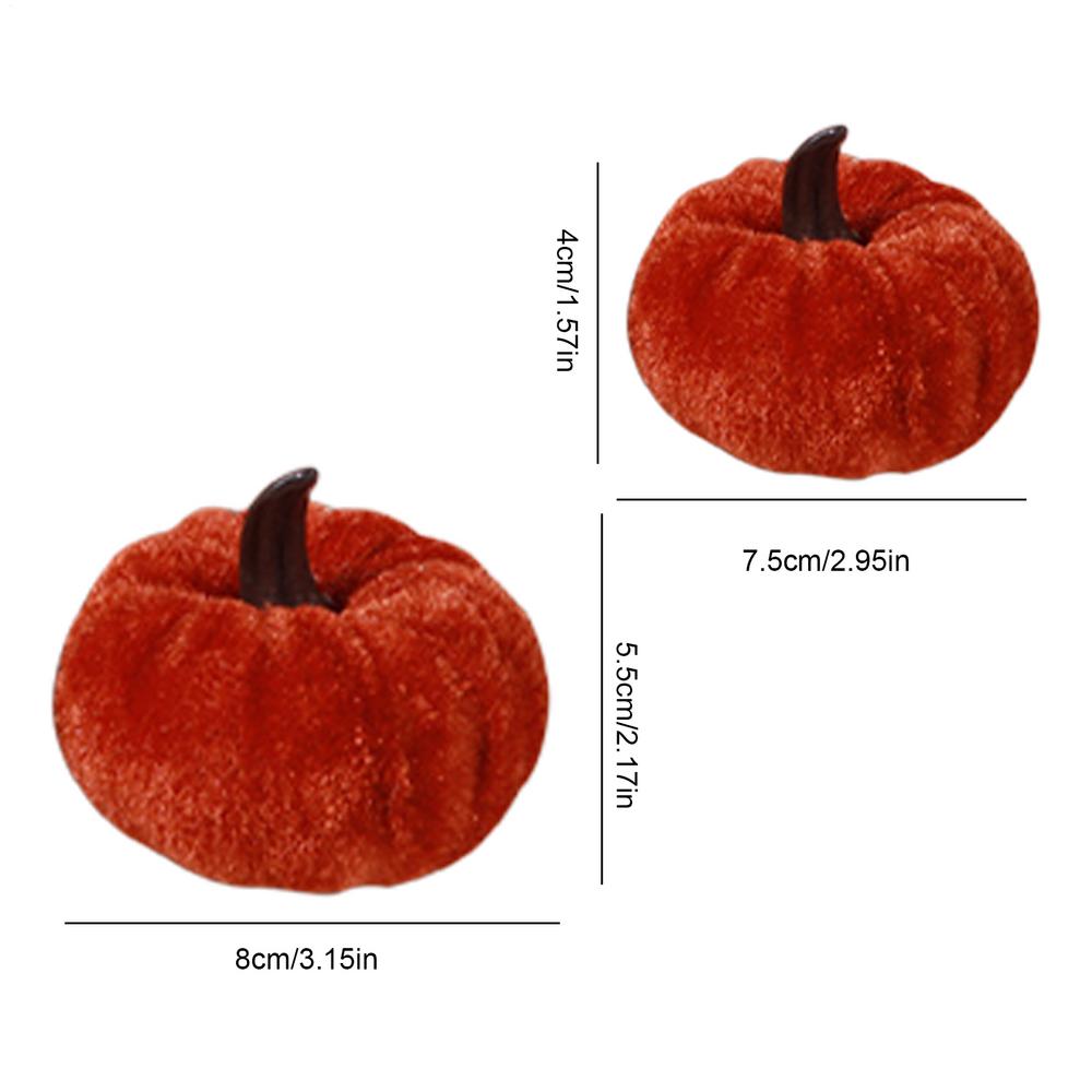 Artificial Faux velvet Pumpkin 12/16Pcs Autumn Fall Pumpkin Ornament fabric foam pumpkins Autumn Party Decorating Props