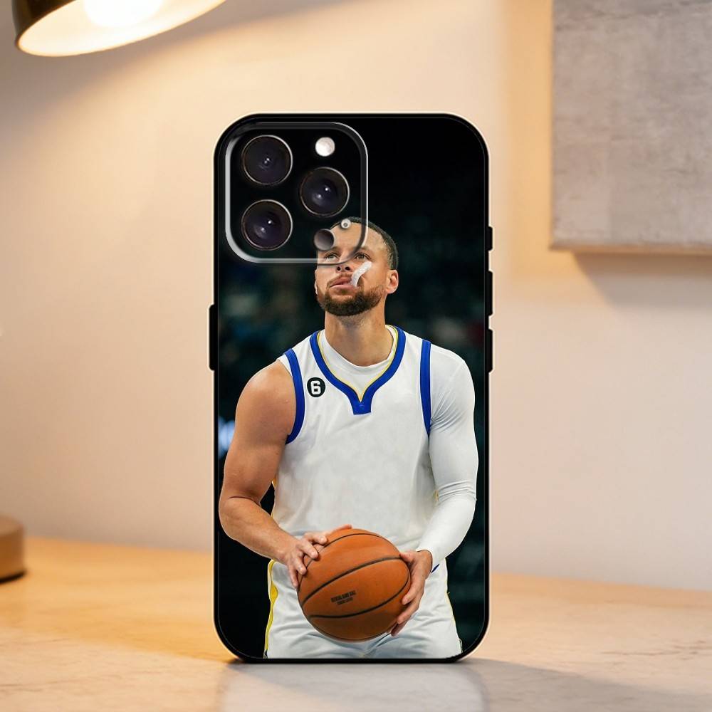 B-Basketball Star S-Stephen Curry   Phone Case For iPhone 17,16,15,14,13,12,11 Plus,Pro Max,XS,Soft Silicone Black Cover