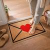Envelope Heart Valentine Rug Crystal Velvet Wear-Resistant Door Mat Red Love Heart Welcome Floor Mats