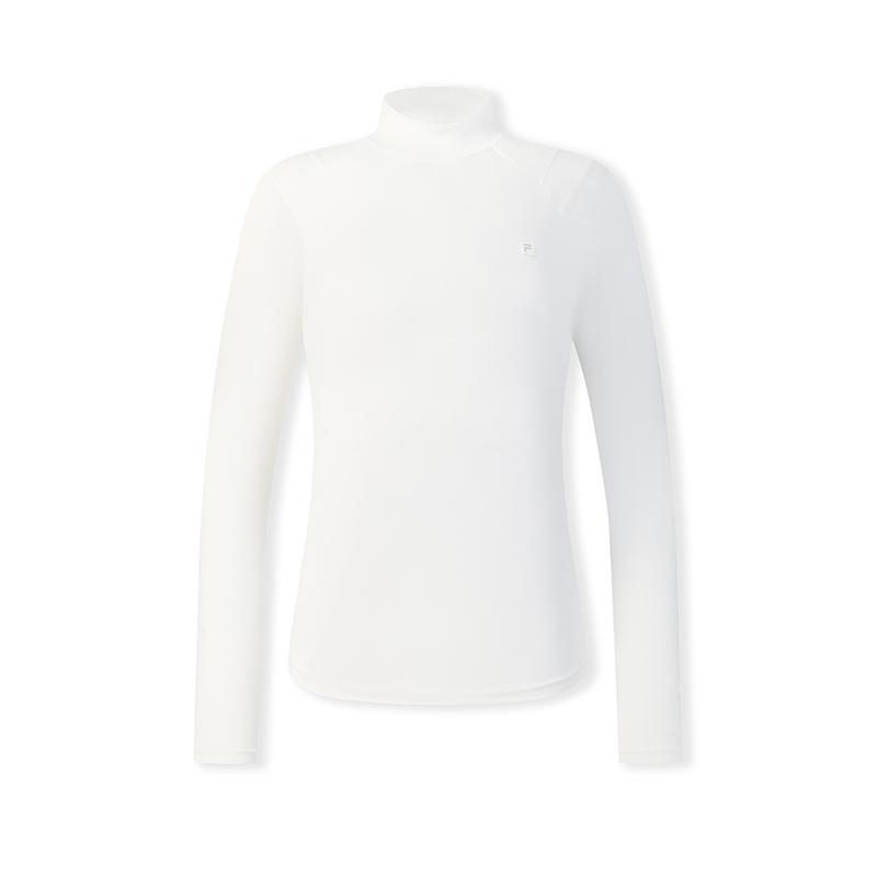 FILA Golf Series Simple Classic Sports Training Golf Versatile Comfortable Long Sleeve T-Shirt Women tops Jade-White A11W625202FWT