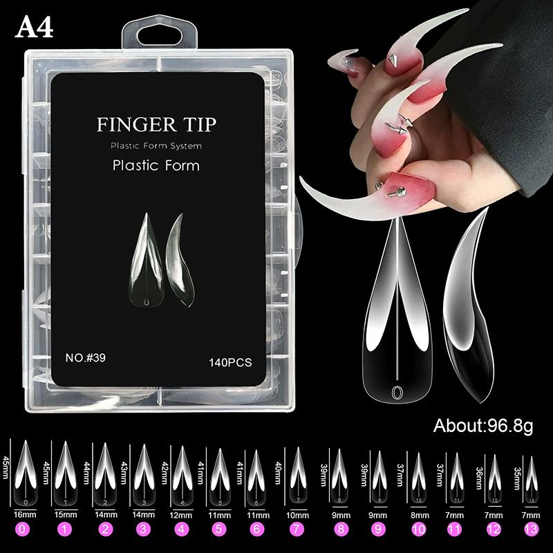 3D Eagle Claw Curved Fake Reusable Nails Full Cover Press On Nail Forms Molds Crystal Nail Extension Tip Suitable For Nail