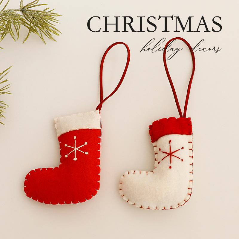 3 Pcs/set, Christmas Tree Decoration, Scene Arrangement, Snowman Figurine Pendant, Cane Christmas Socks, Pentagram Pendant, Party Decoration Supplie