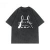 Animation Movie Totoro with Miyazaki Hayao Grass Wall Mei Around The Retro Wash Short-sleeved T-shirt Lovers Shirt