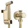 Brushed Gold 304 Stainless Steel Toilet Bidet Faucet Set Handheld Bidet Sprayer Set Single Cold Water Tap Self Cleaning