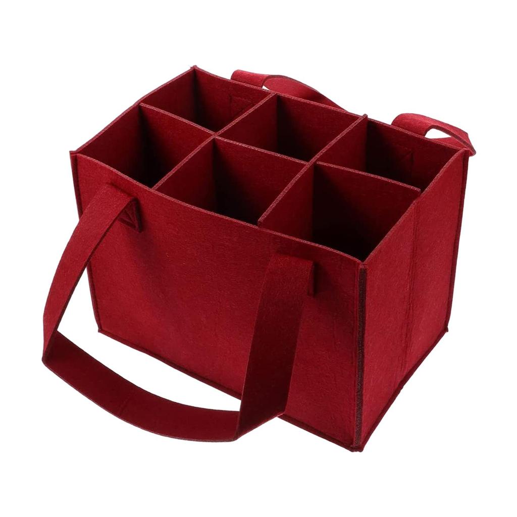 6 Bottles Christmas with Handle Bag Organizer Handbag Wine Carrier for Wine