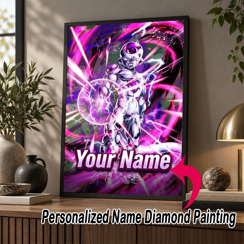 Personalized Frieza Diamond Art Custom Name 5D Diamond Painting Full Drill DIY Craft
