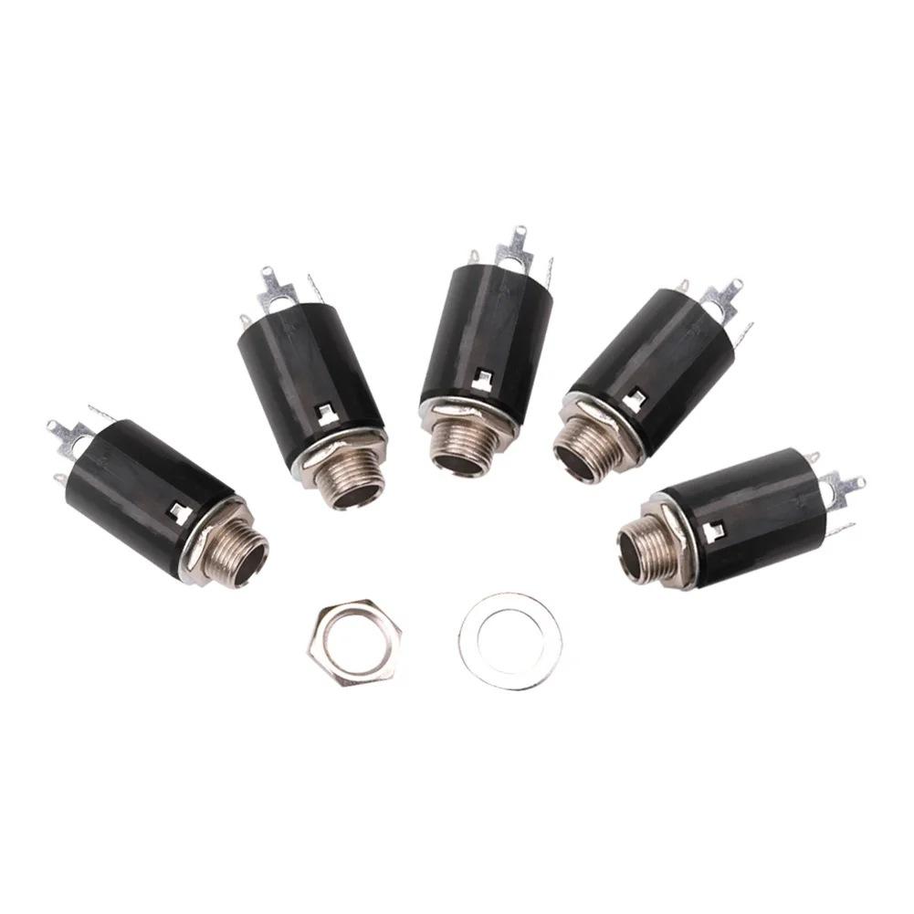 Guitar EQ Jack Socket 6.35mm Plug/Jack Pickup Input/Output Solderable Wires