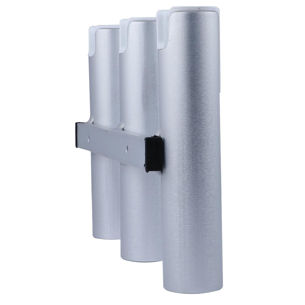 Aluminum Alloy Fishing Rod Holder, 3 Link Wall-Mounted Pod Rack for Marine Boat, Yacht, Camper, RV, 3 Tube