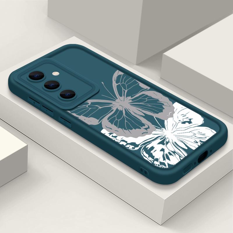 Cover con Stampa Farfalla Per Samsung S25 Ultra S24 FE S23 S22 A56 A36 A16 A15 A55 A35 Custodia per Telefono in TPU Morbido Opaco Antiurto