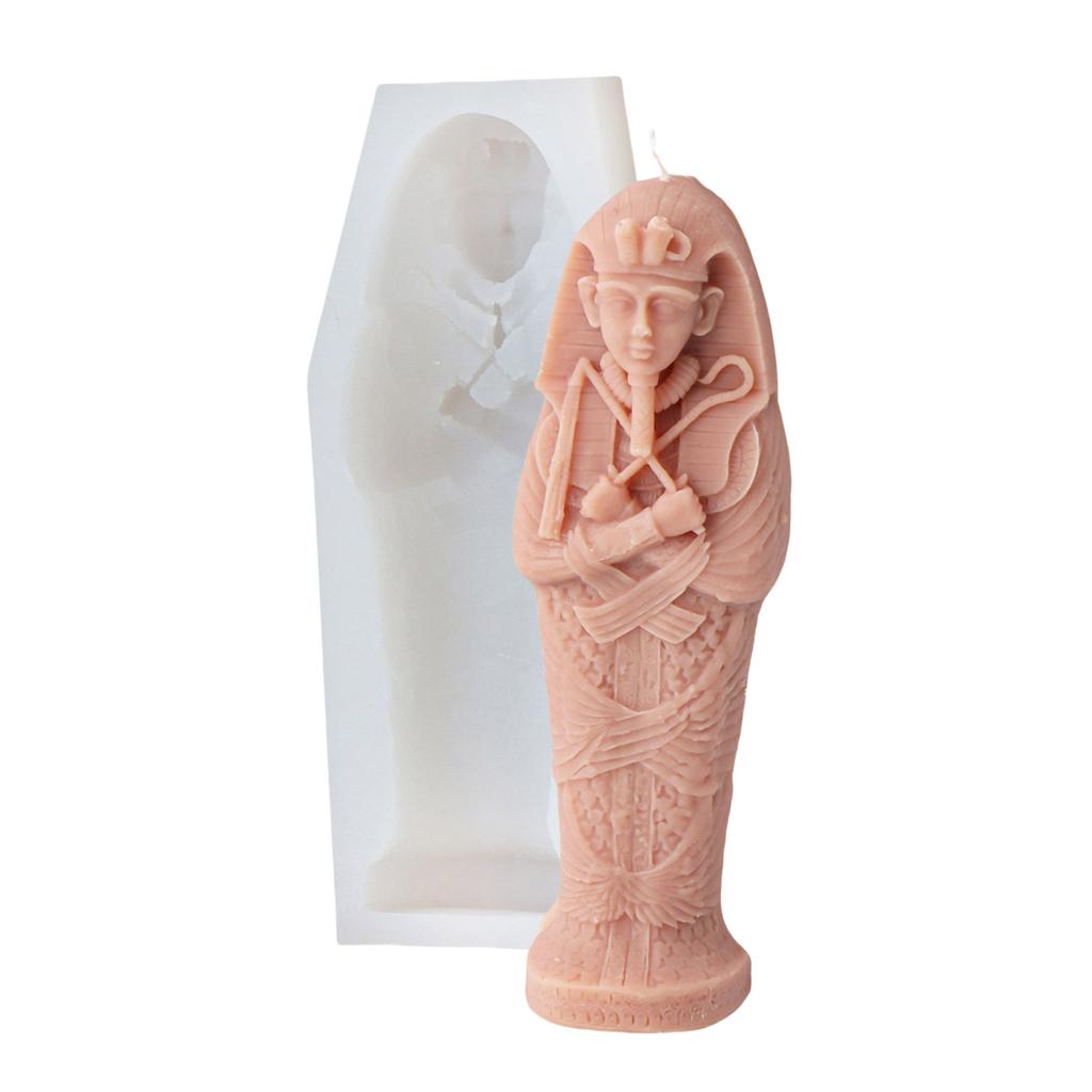 Flexible Silicone Mold 3D Mummy Shaped Wax Candle Molds Scented Aromatherapy Making Mould Handmade Ornament Mould