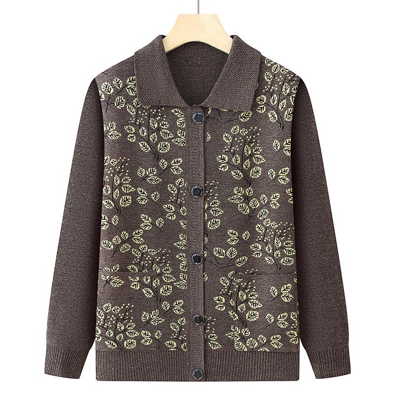 

Women s Spring & Autumn Loose Knit Cardigan for Middle-Aged & Elderly One Size