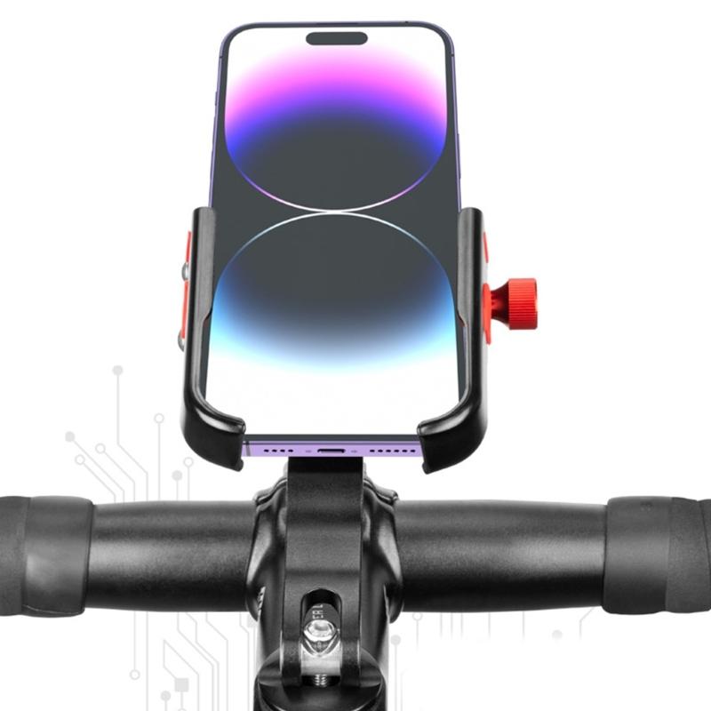Aluminum Motorcycle Phone Holder Handlebar Mounted Cellphone Cradles Shockproof Stand Holder Universal for Scooter Bike