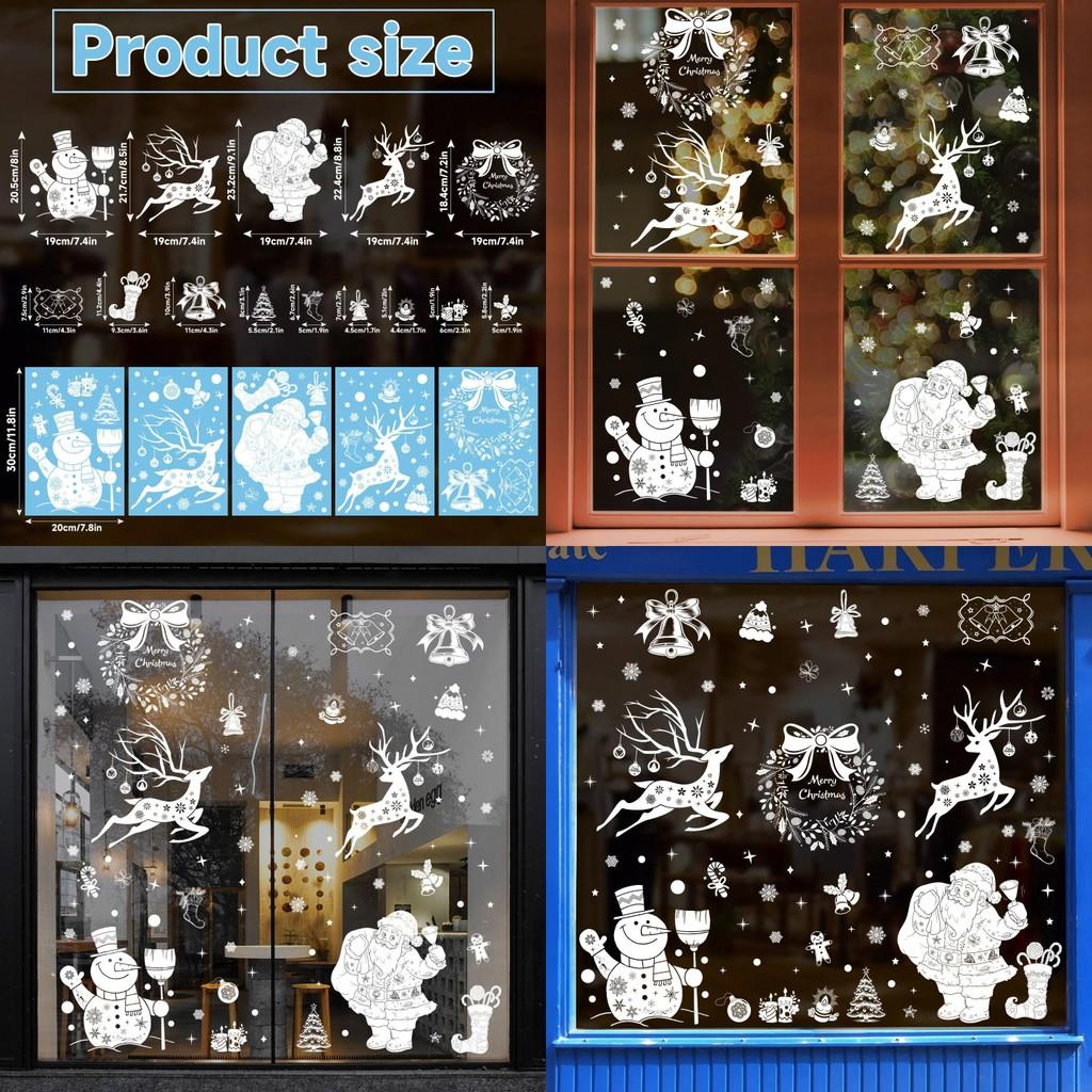 Fenster-Vinyl-Weihnachtsaufkleber Schneeflocke Rentier Deko für die festliche Jahreszeit