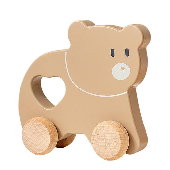 

Деревянный игрушечный автомобиль для малышей, игрушечный автомобиль с животными на колесах, игрушечный грузовик «Пойди и вперед» Bear