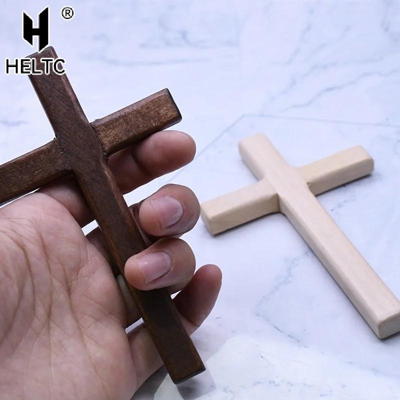 Croce di Legno Cristiana 12cm(4.7in) Crocifisso da Parete Pendente Grande Lungo Bicolore