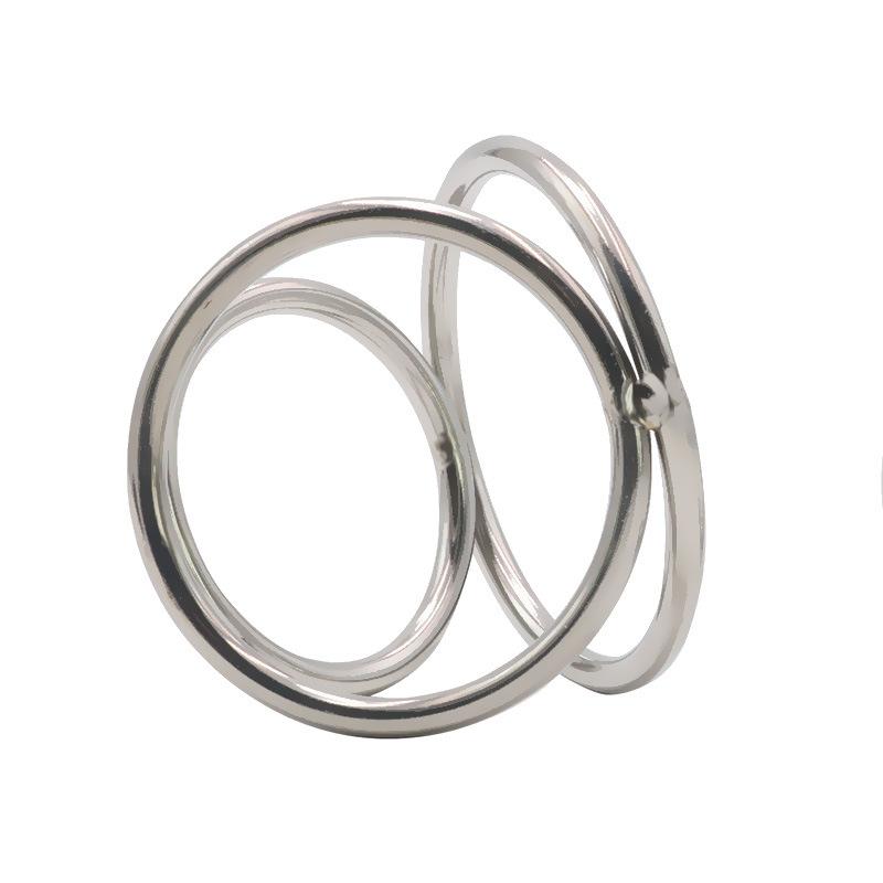 Stainless Steel Penis Ring Three-Ring Sex Toys Sex Tools Couple Passion Climax Adult Toys Lower Body Training Aid