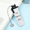 Charming Black Cat 'You Pawse Here' Stainless Steel Bookmark - Perfect Gift for Cat Lovers & Bookworms, Ideal for Birthdays