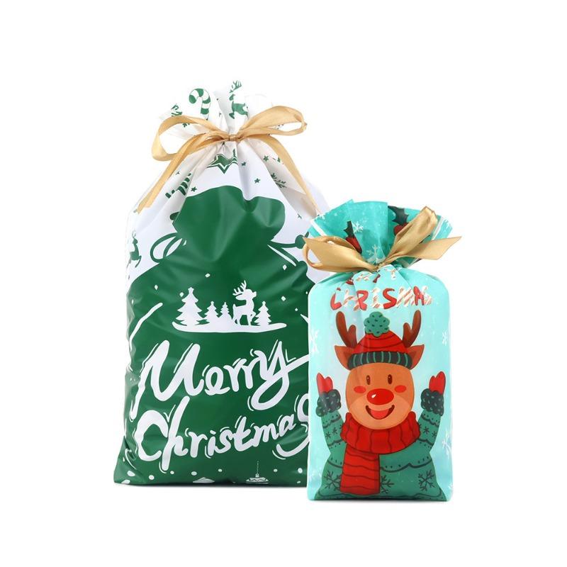 Drawstring Christmas and New Year Gift Packaging Bags Candy Tea Toy Gift Bag Moisture-proof and Light Proof Storage Bags
