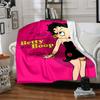 1pc Betty Boop Moon Flannel Blanket,Ultra Soft Warm Plush Throw for Home Bedroom Bed Sofa Cover Camping Picnic gift Y72430