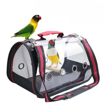Portable Clear Bird Parrot Transport Cage Breathable Bird Carrier Travel Bag Small Pet Rabbit Guinea Pig Chinchilla Outdoor Bag