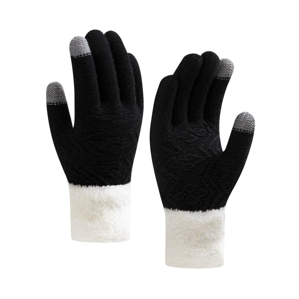 

Зимние перчатки с сенсорным экраном, теплые лыжные перчатки, новые перчатки с полными пальцами, для велоспорта, вождения чёрный