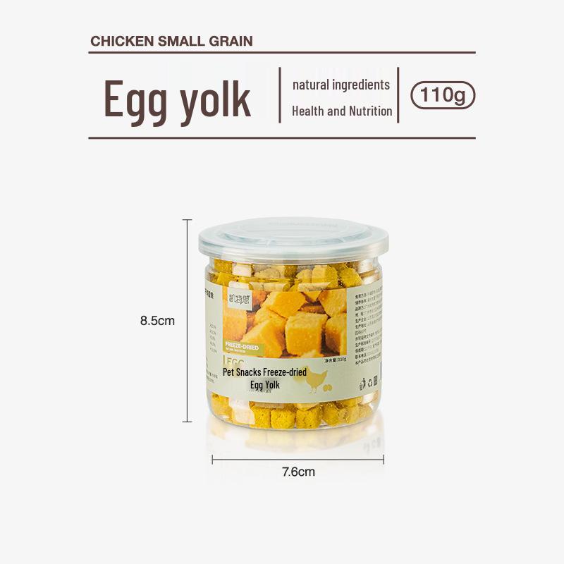 Pet Snacks: Freeze-Dried Chicken, Duck, Beef, Salmon, Quail, Egg Yolk Granules for Cats & Dogs (Small Jar)