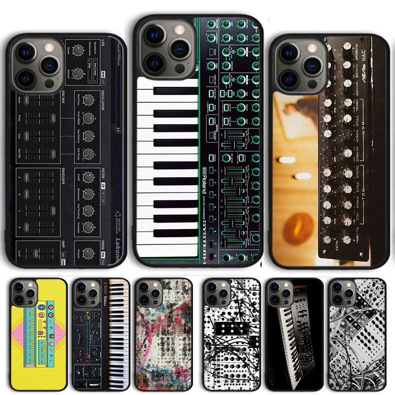 Vintage Synth Synthesizer Moog Print Phone Case Cover For iPhone 17 Air 15 16e 14 13 12 Pro Max 11 Pro Max Plus