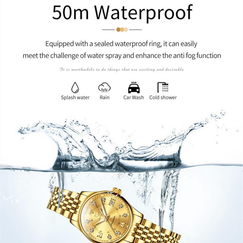 JINSHIDUN New Business and Leisure Ladies Watch Single Calendar Fully Automatic Mechanical Surface Luminous Waterproof High -end Watch