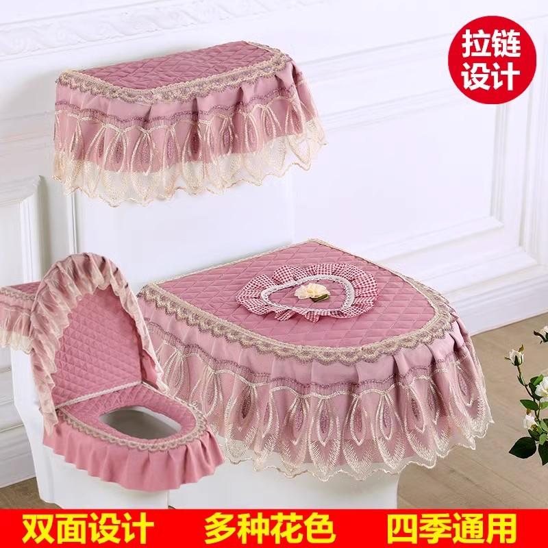 3 buc/set capac pentru scaun de toaletă capac pentru rezervor de apă pentru toaletă huse de praf pernă detașabilă pentru toaletă pânză