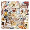 10/30/50pcs Vintage Cartoon Old Time Stickers Food Bread Pattern Decals DIY Water Bottle Notebook Phone Sticker Decoration Gift