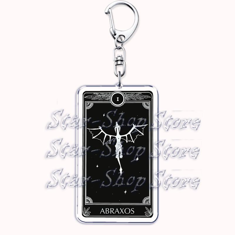 Popular Culture Halloween Tarot Card Keychains for Accessories Moon Luna Death Keyring Jewelry Fans Lovers Friends Reader Gifts