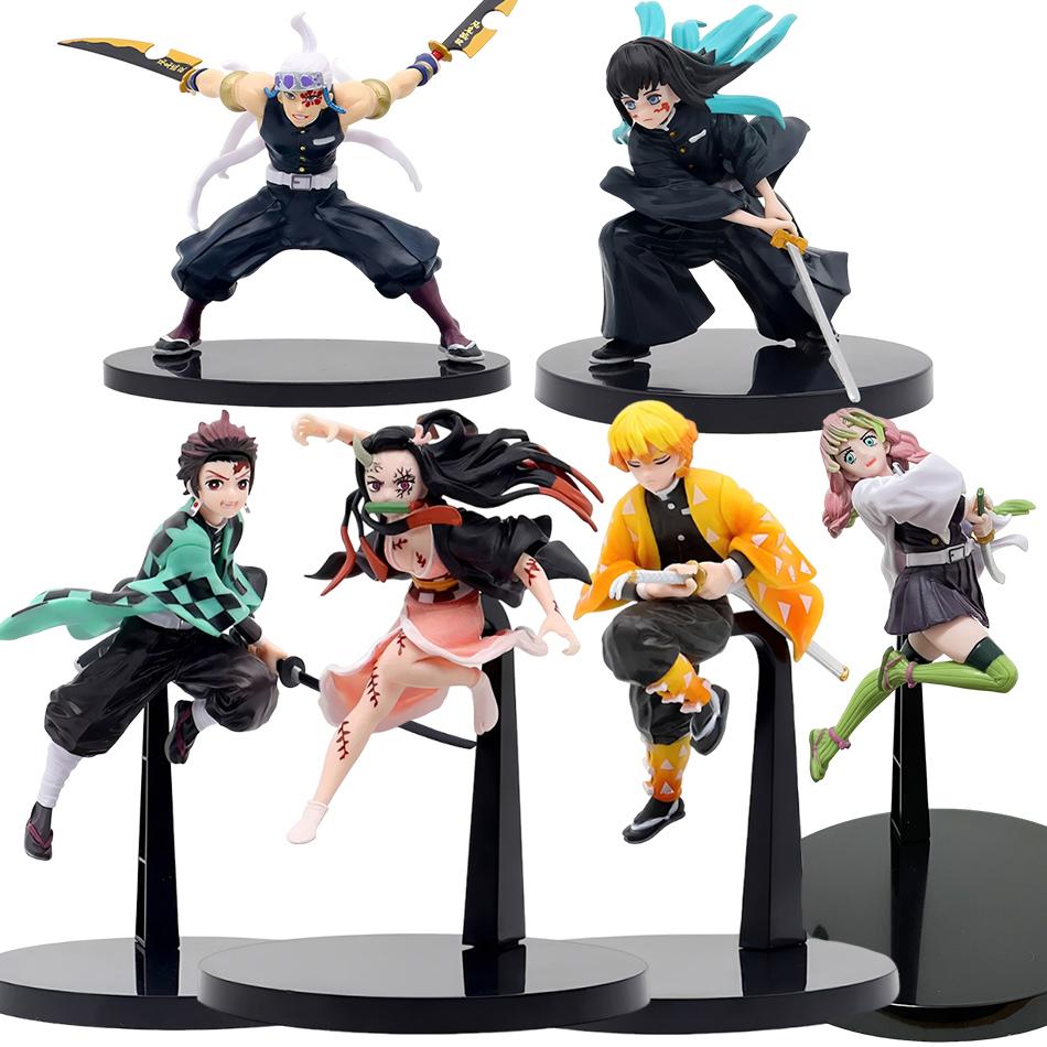 Demon Slayer Anime Battle Mode Figure Stove Door Charcoal Master Apricot Shoulang My Wife Shanyi Handheld PVC Model Toy Ornament