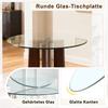 Separate Round Tabletop Made of Tempered Glass – Diameter 76 cm, Thickness 0.72 cm, Durable and Space-Saving. No Assembly Required.